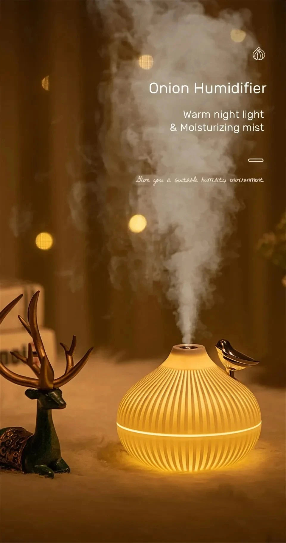 Humidifier Scented Creative Onion Shape Can Do Night Light Quiet Sleep