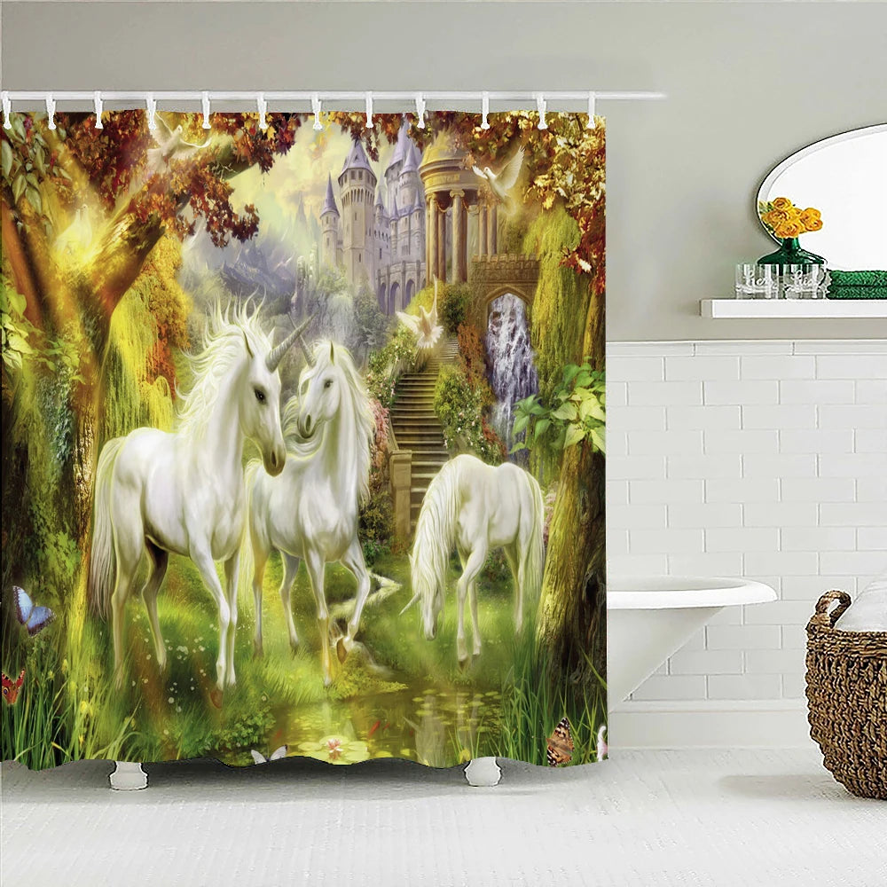 Funny Shower Curtains Bathroom Curtain With Hooks Decor Waterproof Cat