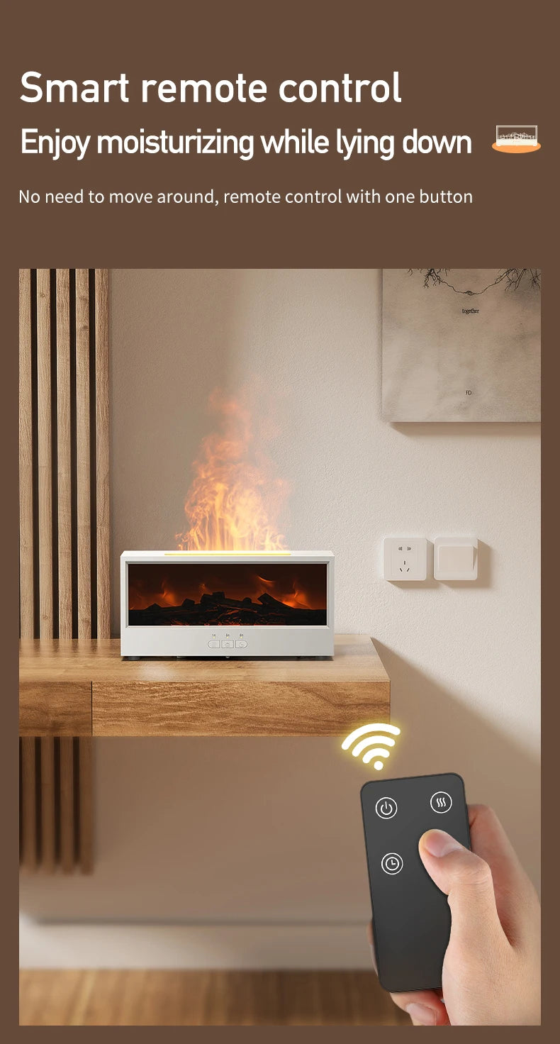 Creative Fireplace Air Humidifier Waterless Auto-Off Aroma Essential