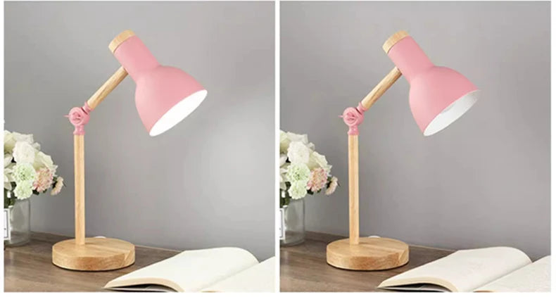 Nordic Wooden Turn Head Table Lamp