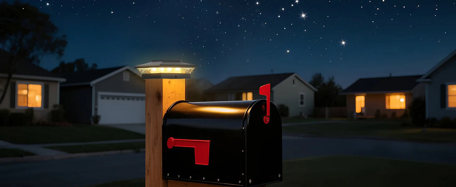 2/6pcs Solar Post Lamp 3000K 6000K Outdoor Garden Fence  Pillar Head Light For Villa Gate Landscape Decoration IP65 Column Lamp