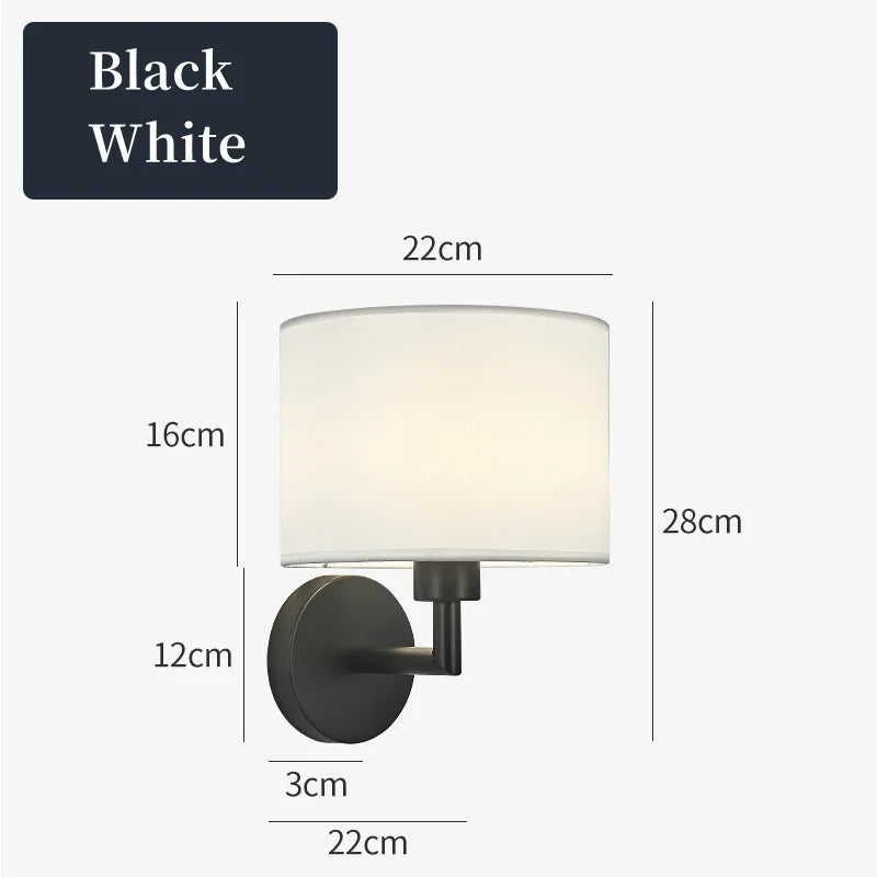 Fabric Shade Wall Lamp With Reading Light