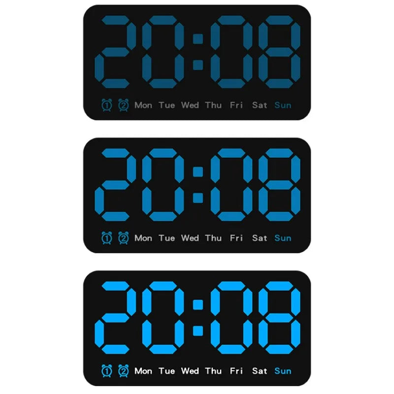 Voice Control Large Digital Wall Clock Temperature Date Week