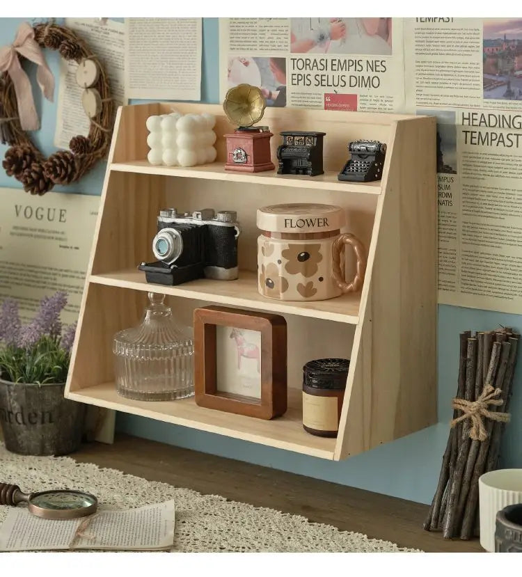 Wood Cosmetics Storage Rack