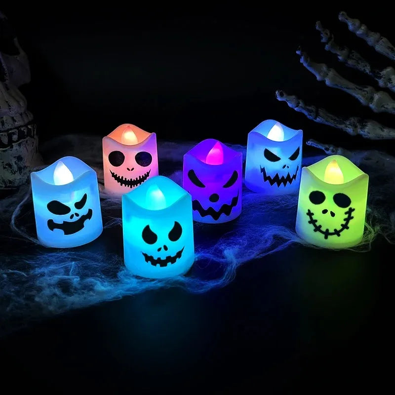 Pumpkin and Ghost Candle Lights, Set of 6