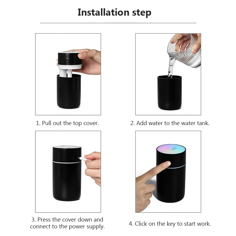 Colorful Portable Mini Air Humidifier USB Rechargeable Wireless