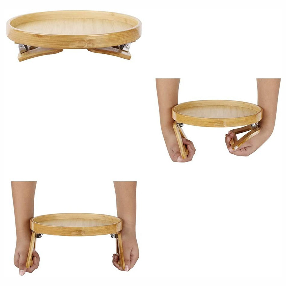 Bamboo Sofa Armrest Clip On Tray