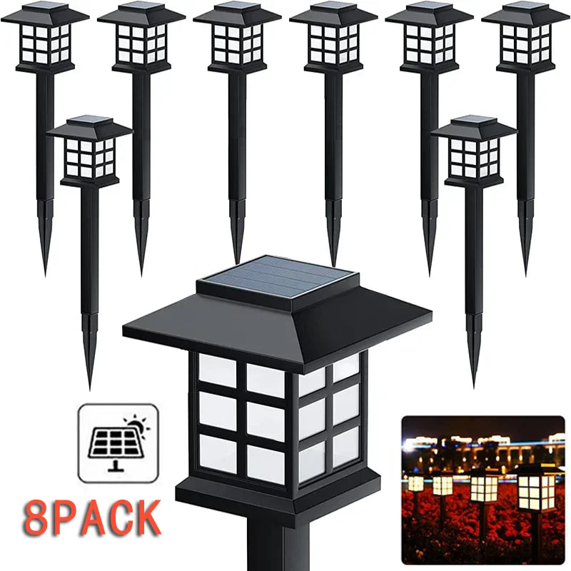 8 Pack Solar Pathway Garden Lights Outdoor Waterproof Landscape