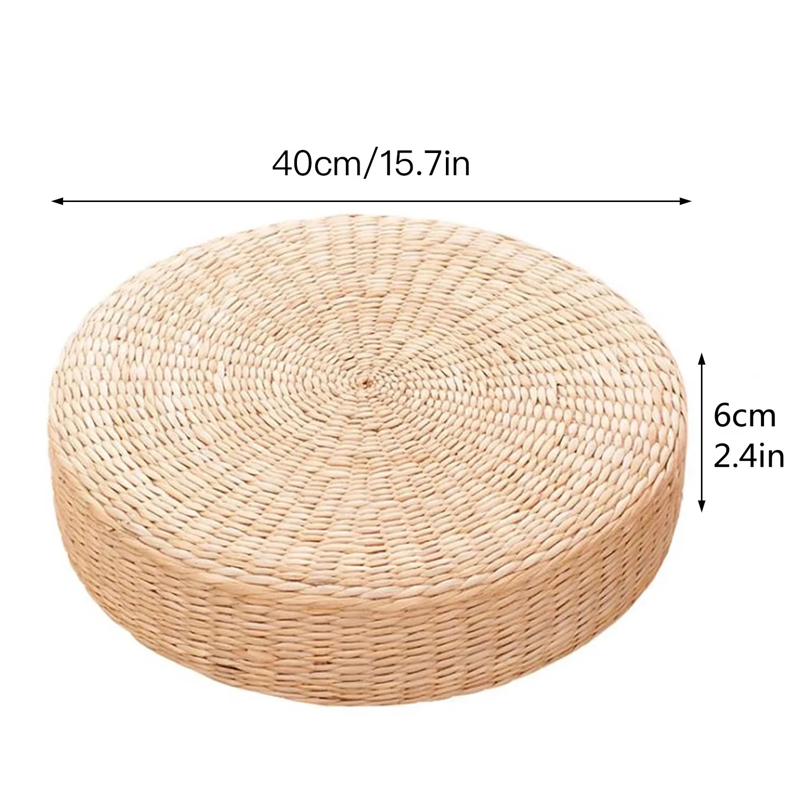Handmade Woven Natural Straw Round Pouf Tatami Cushion Floor Japanese Style Cushion Home Textile Tea Ceremony Home Ground Mat