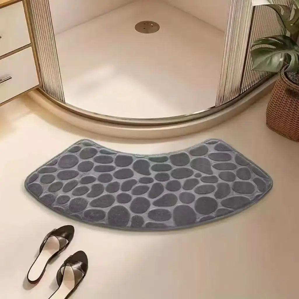 Curved bathroom mat thickened shower room absorbent door mat toilet