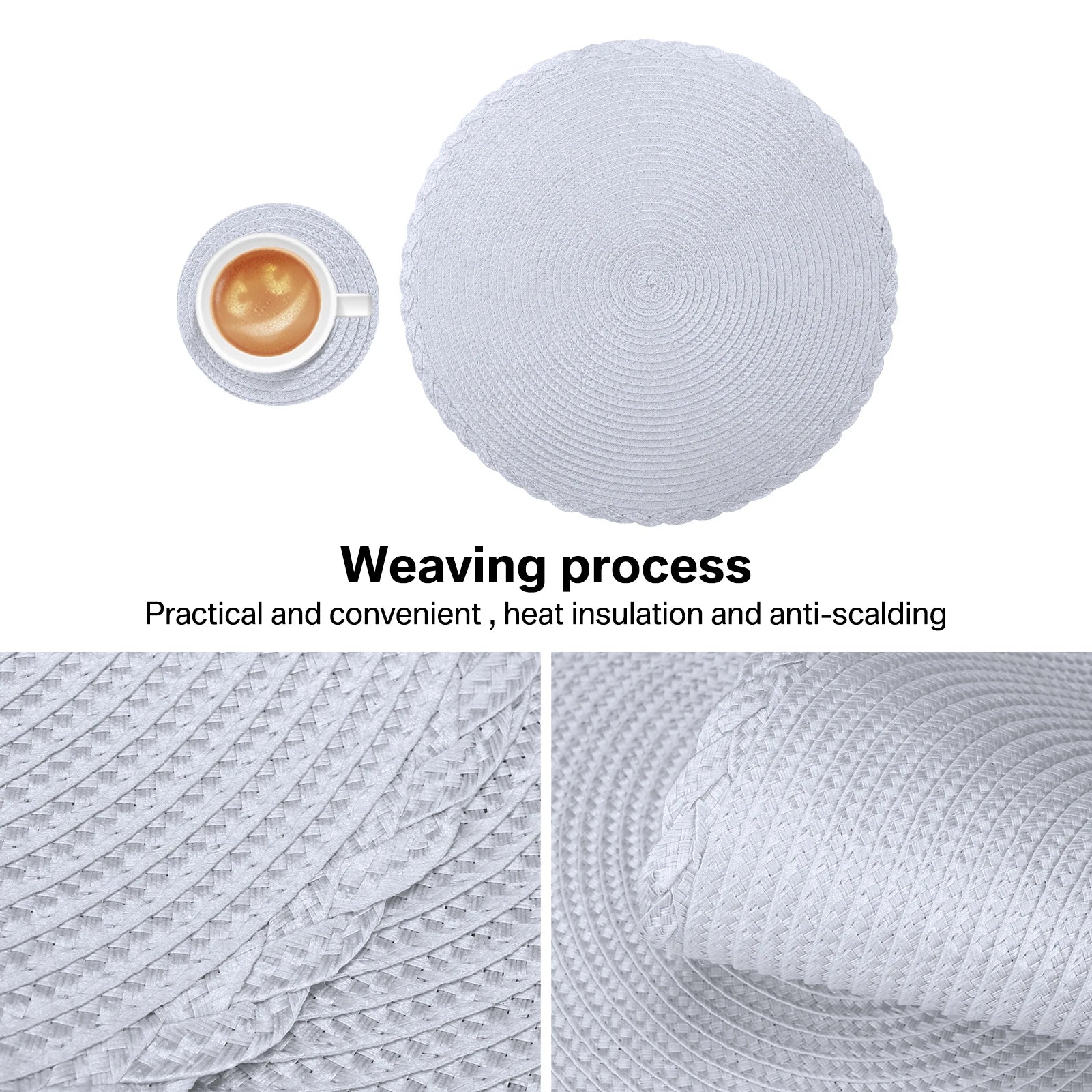 Braided Round Placemat and Coaster Set