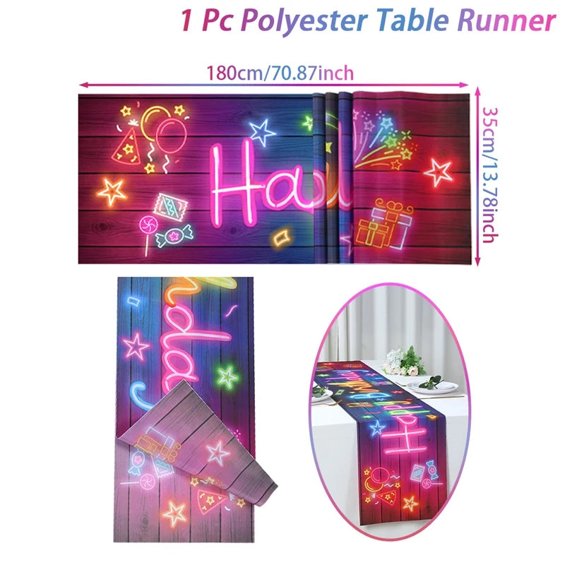 Neon Birthday Party Table Runner