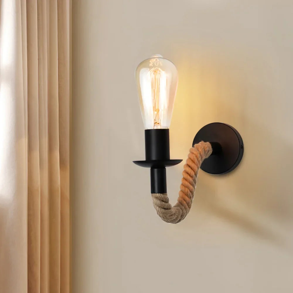 Retro Hemp Rope Wall Lamp