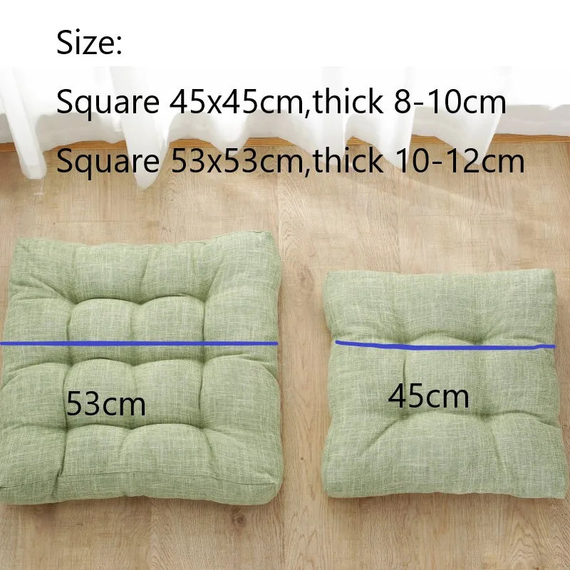 Large Square Floor Seat Cushion Cotton Linen Tatami Floor Pillow Thick Cushions Seating Pillow Seats Mat Pad Balcony Cushion