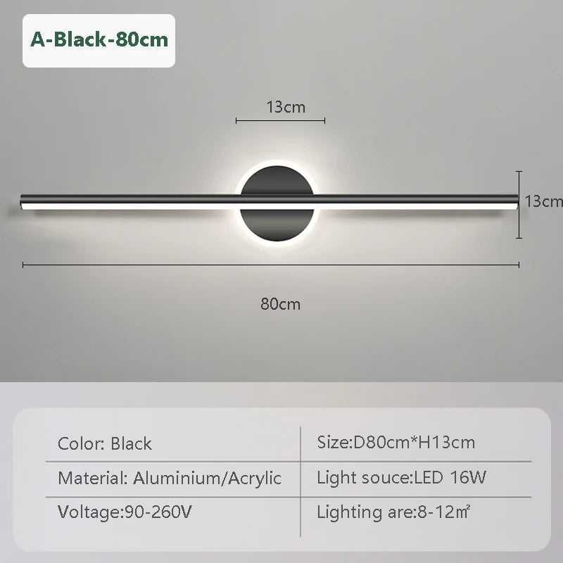 Black Gold Mirror Strip Light
