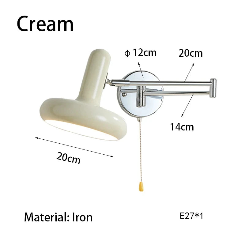 Nordic Modern Retractable Rotatable Swinging Retractable Wall Lamp