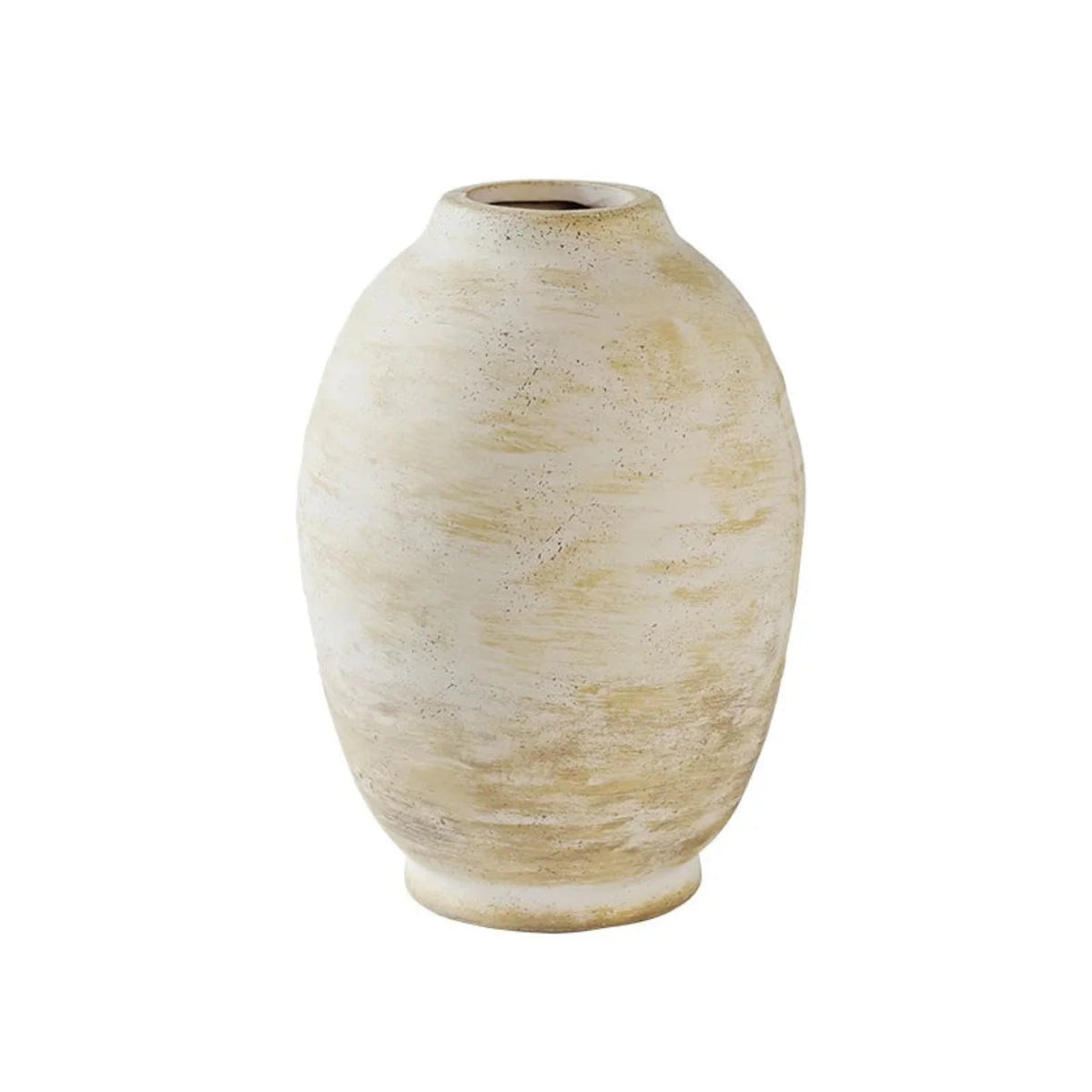 Vintage Style Handmade Ceramic Vase, Curved Glazed Vase