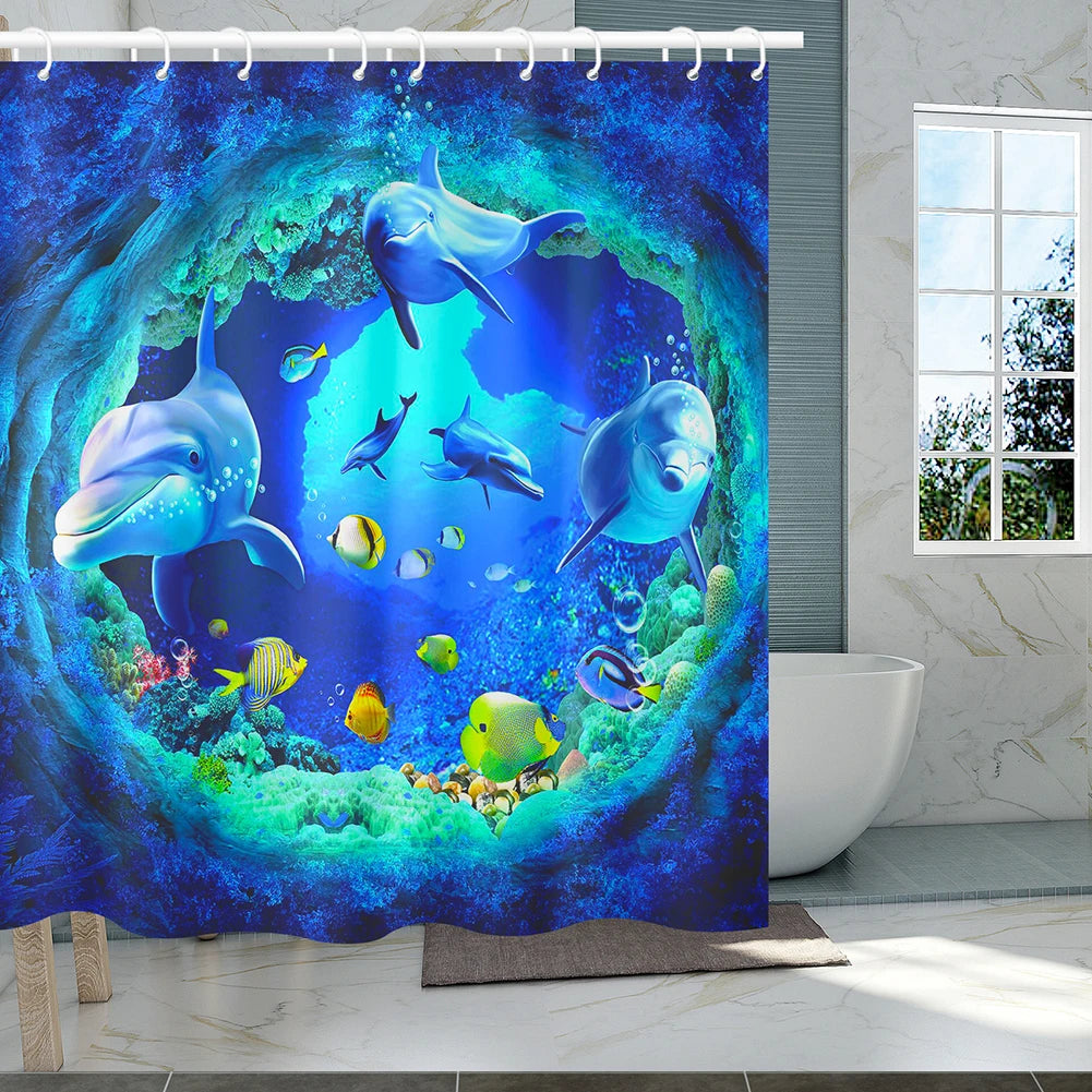 Dolphin Ocean Shower Curtain