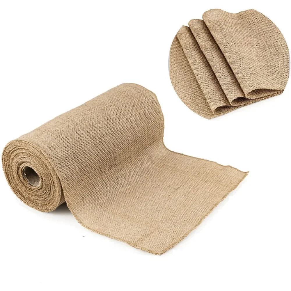 Wide Jute Burlap Table Runner Roll