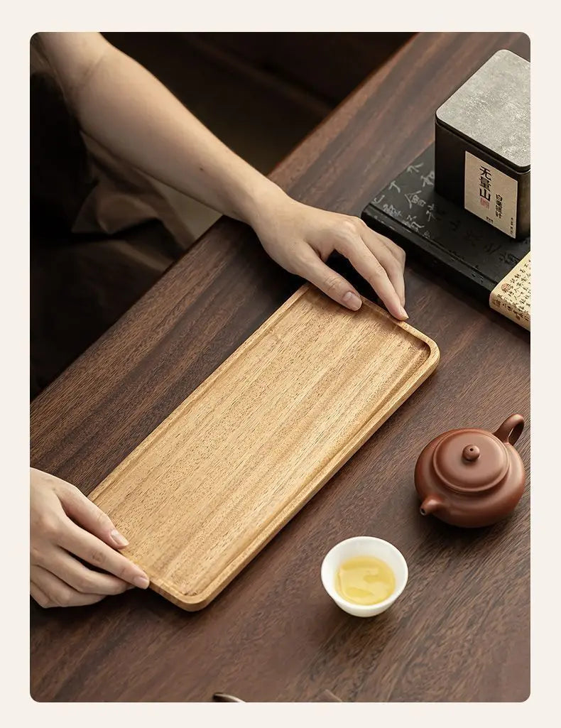 Natural Wood Rectangular Serving Tray