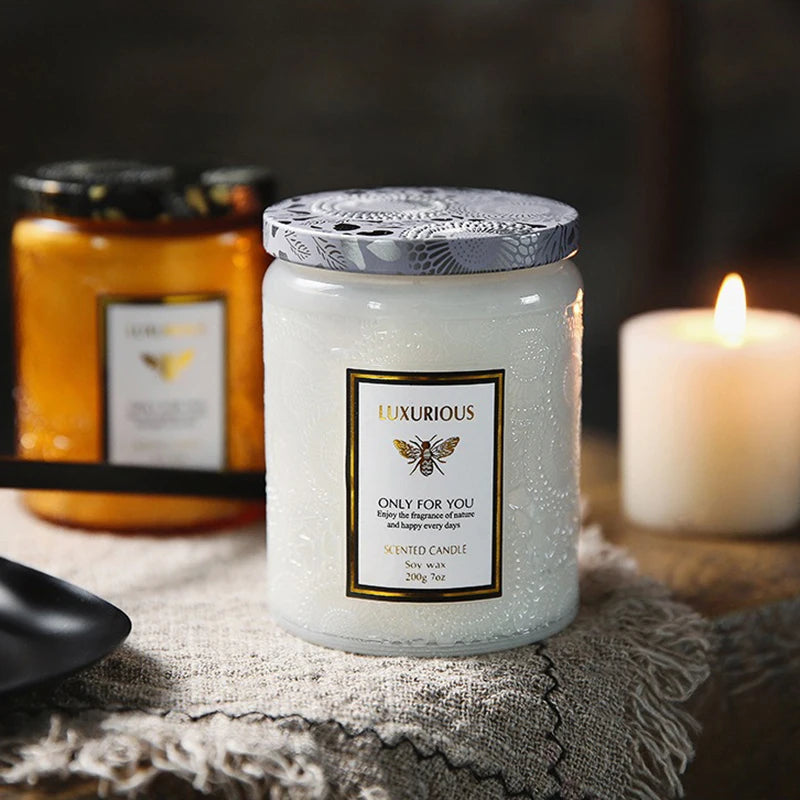 7 OZ Jar Scented Candle, Natural Soy Candle, Serenity Aromatic Candles