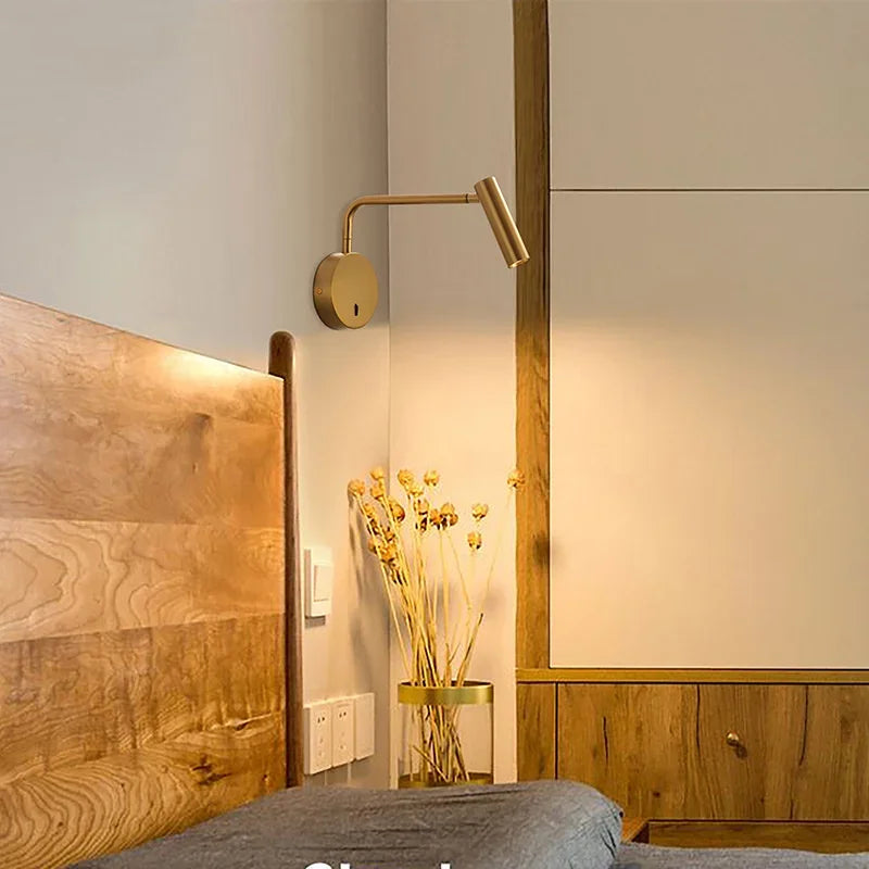 Modern Swing Arm Reading Wall Lamp Hotel Rooms Lamp 3W LED Adjustable