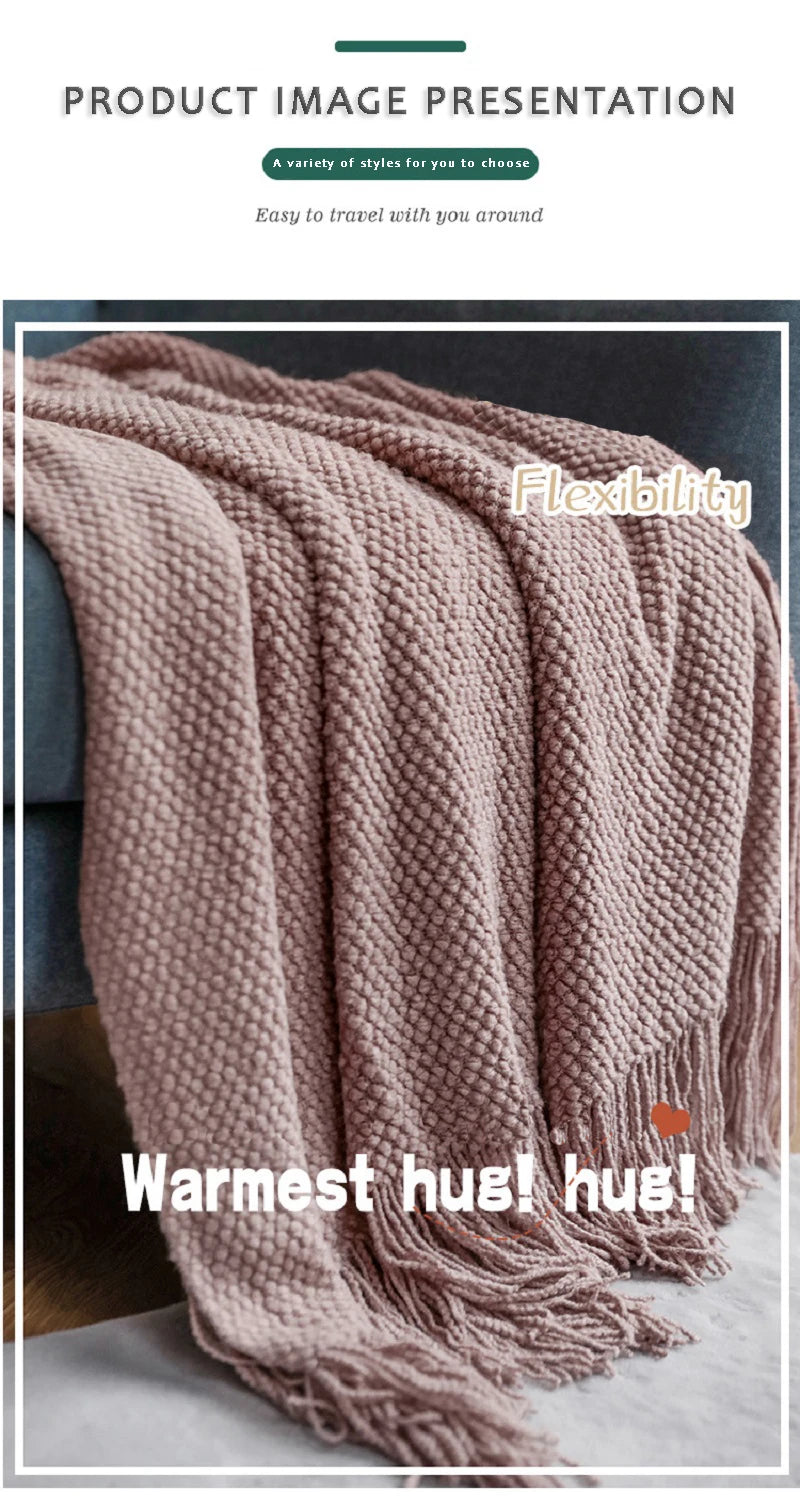 Nordic Solid Knit Throw Blanket