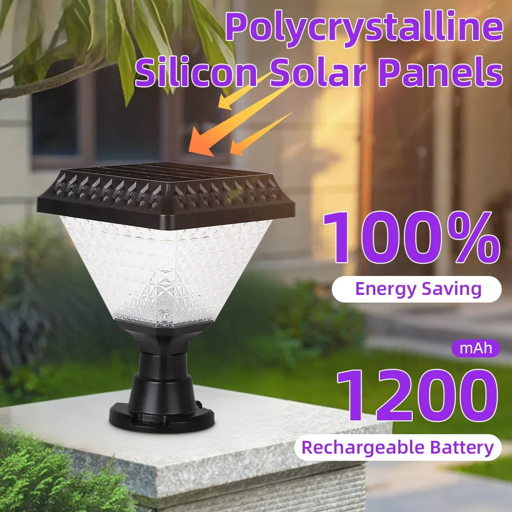 Outdoor Led Solar Lights Timed Solar Pillar Lights IP65 LED Garden