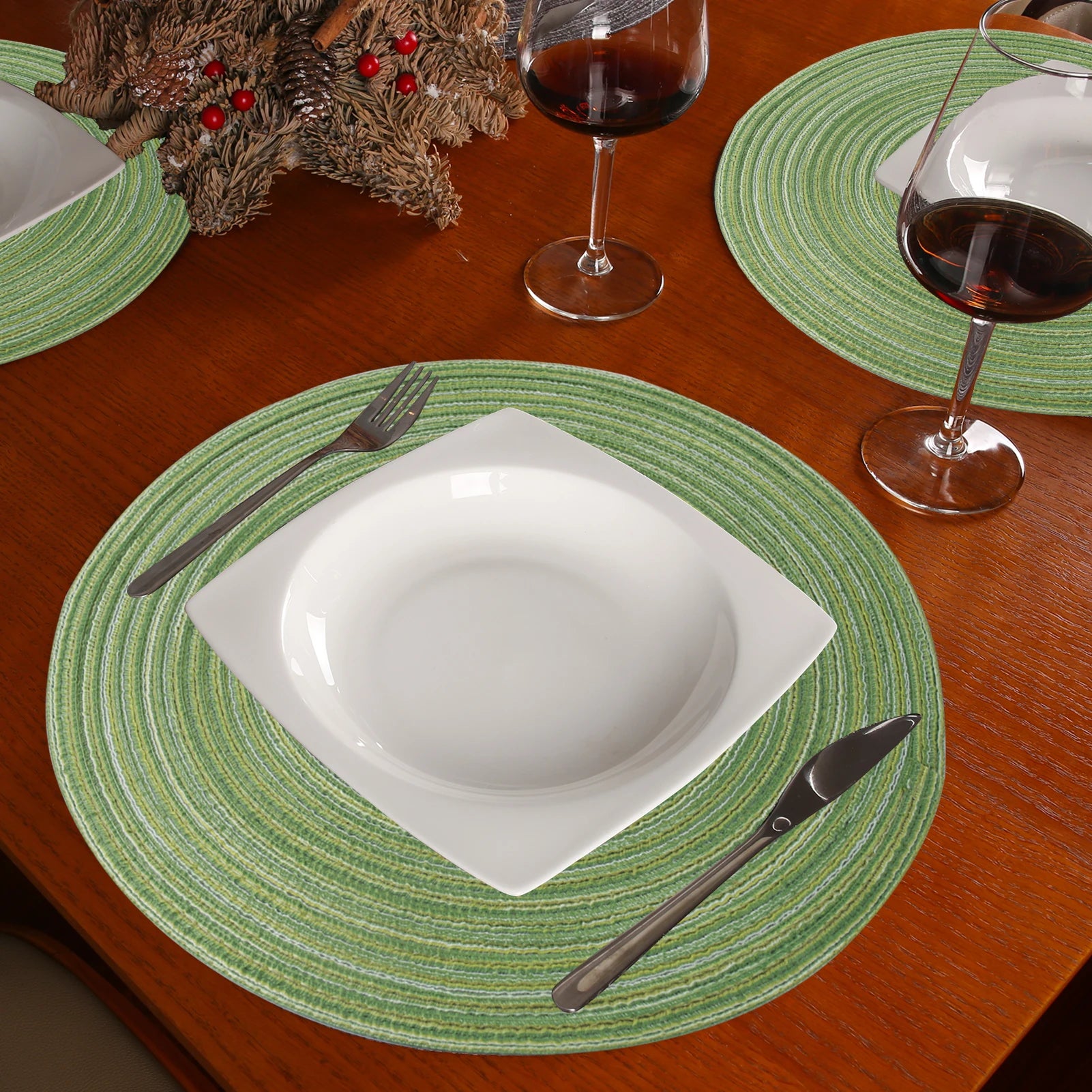 Braided Round Placemat and Coaster Set