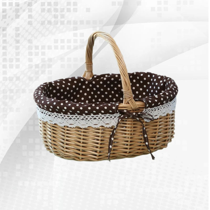 Hand Woven Wicker Picnic Basket