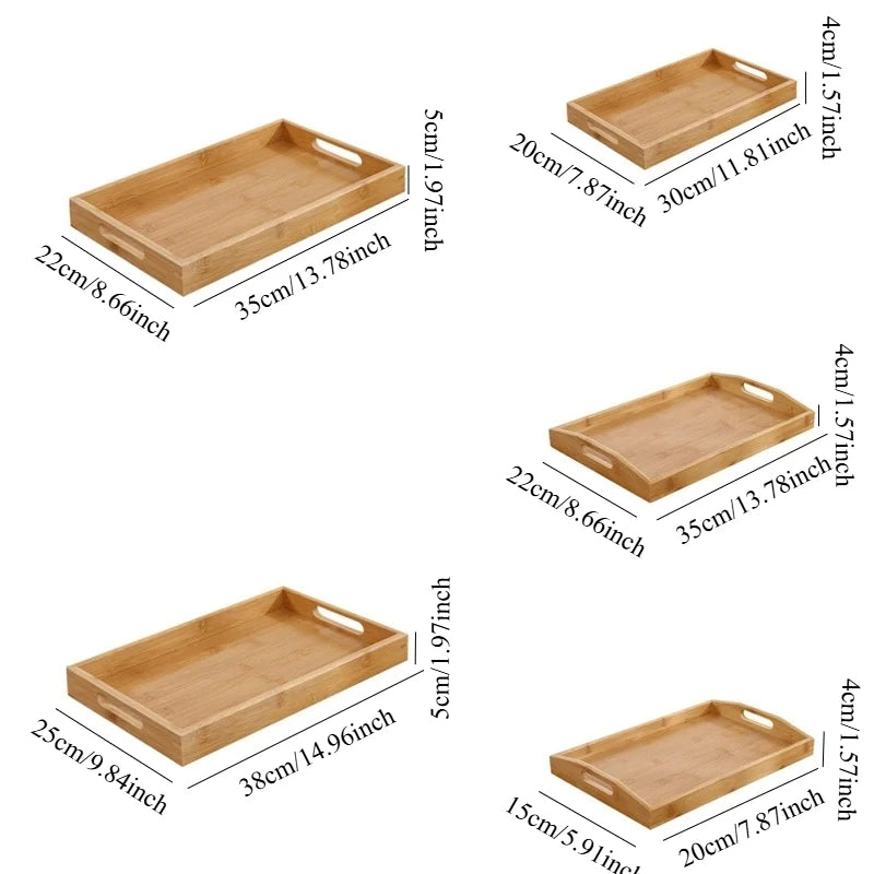 Bamboo Serving Tray With Handles