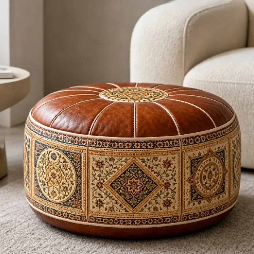 Boho Printed Fillable Storage Pouf