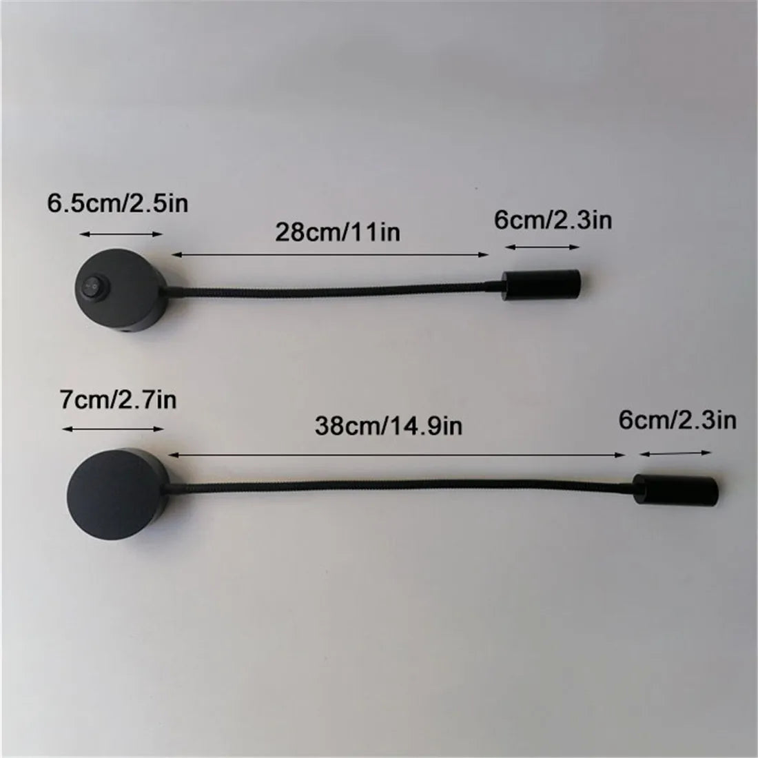 L40cm Long gooseneck 3W Led Wall Light Bedside Led Wall Lighting Black
