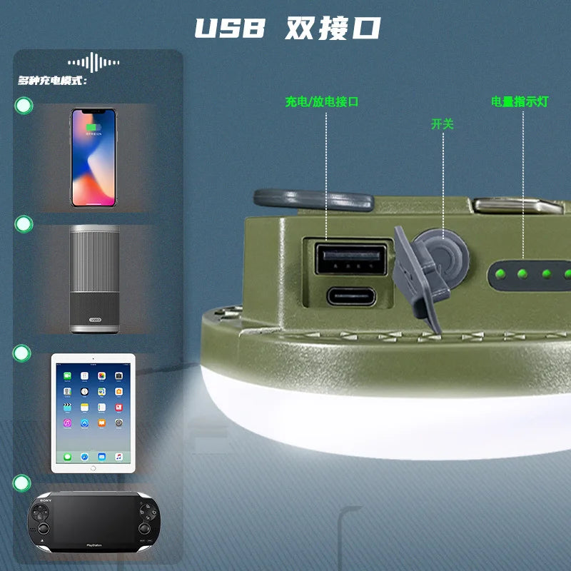 MOSLIGHTING 7200Mah LED Tent Light Rechargeable Lantern Portable