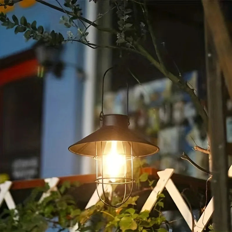 1PC Solar Iron Chandelier - Outdoor Courtyard Garden Art Lamp