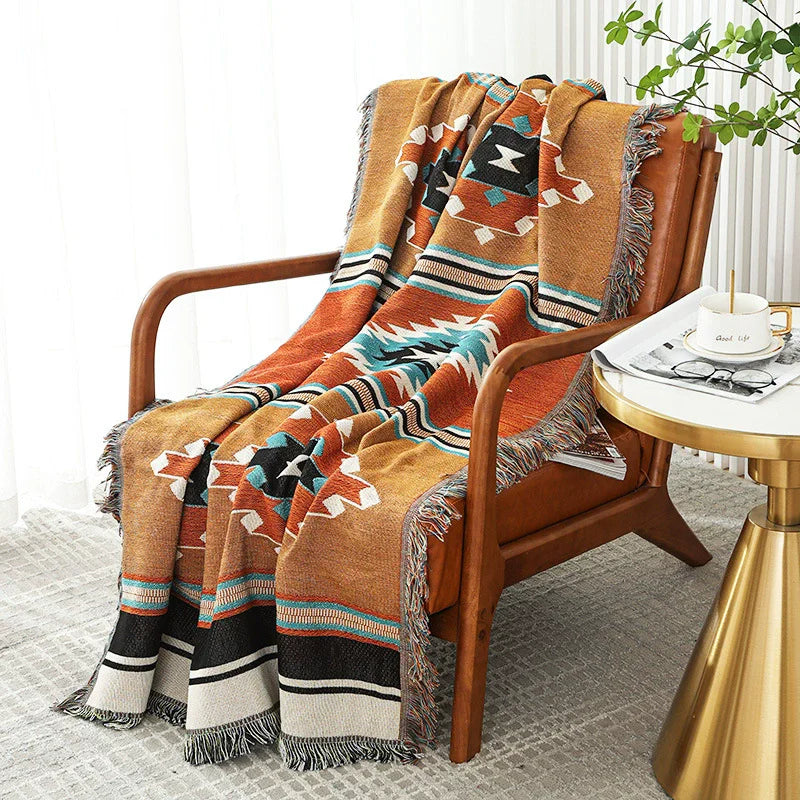 Nordic Plaid Knit Sofa Blanket