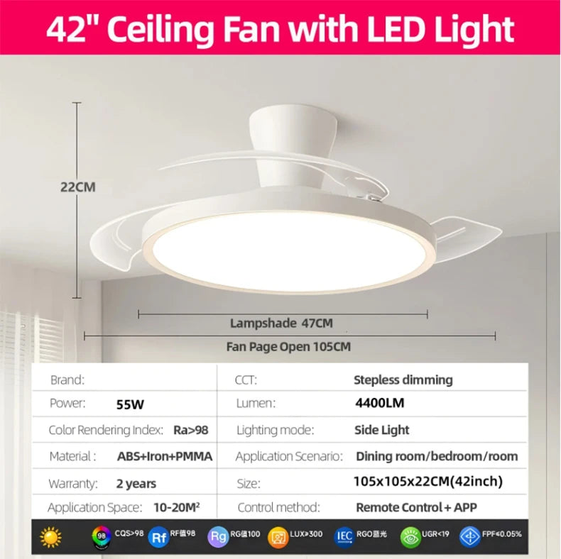 Invisible Blade LED Ceiling Fan