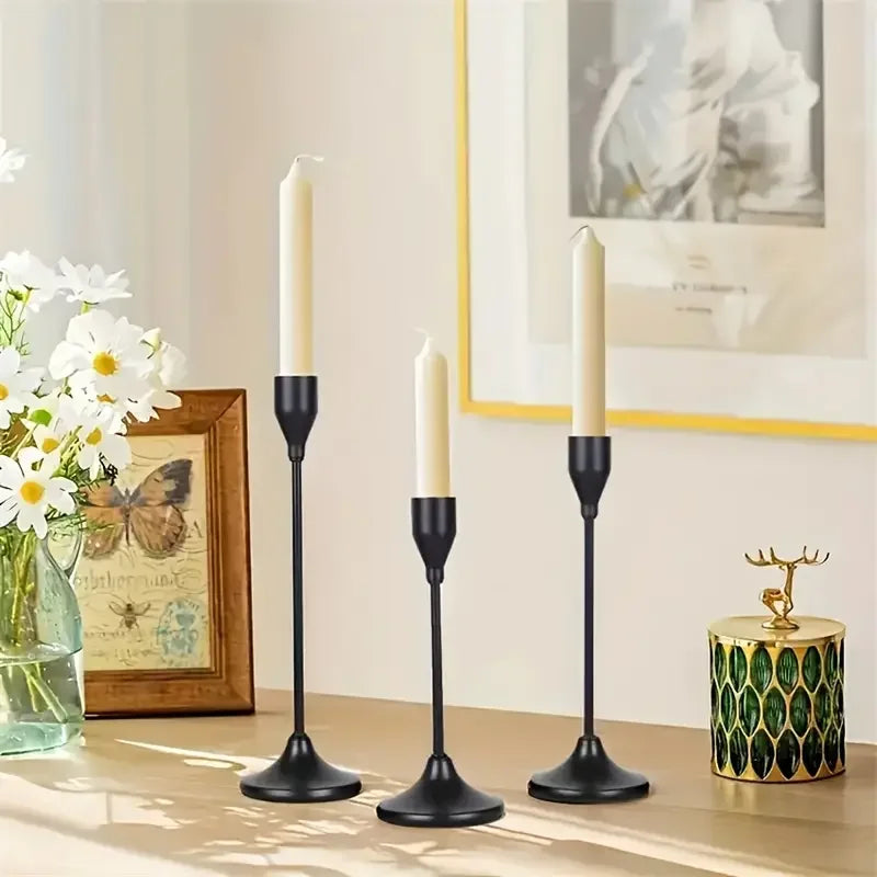 Minimalist Retro Style Metal Candle Holders Candlestick Wedding Table