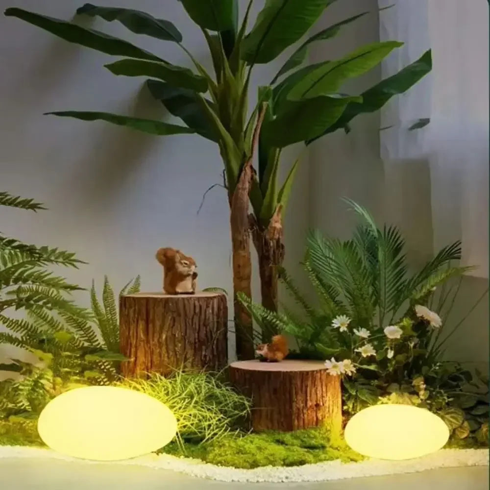 Solar Decorative Lamp Frosted Ground Lamp Outdoor Waterproof  Portable Energy Saving  Lantern Pebble Lawn Light Home Garden Lamp