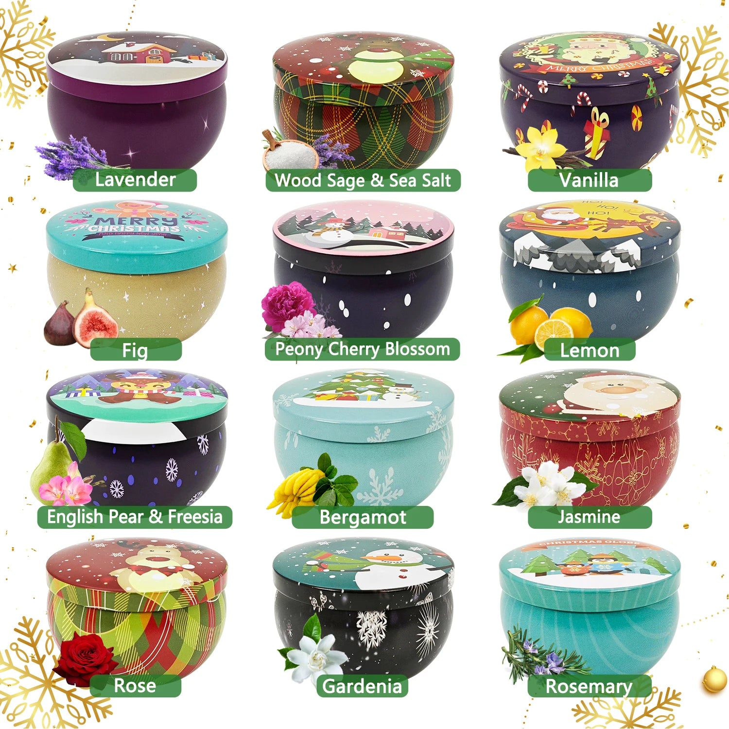 6/12packs of scented candles, Christmas candles, candles, 2.5 ounces