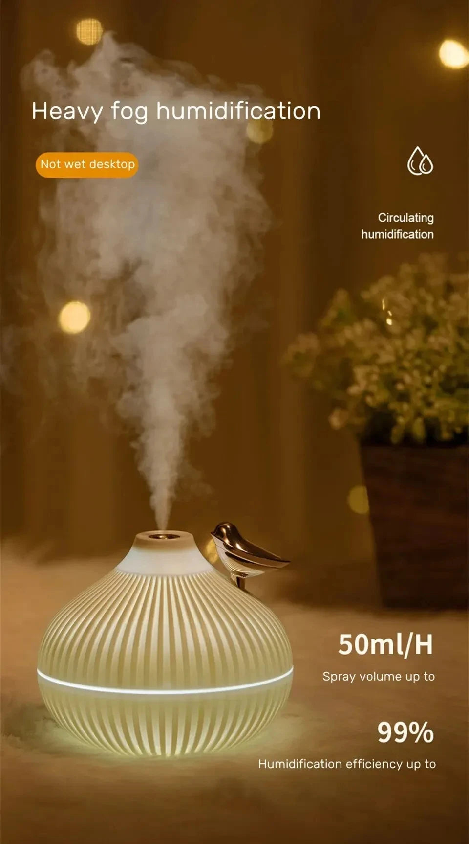 Humidifier Scented Creative Onion Shape Can Do Night Light Quiet Sleep