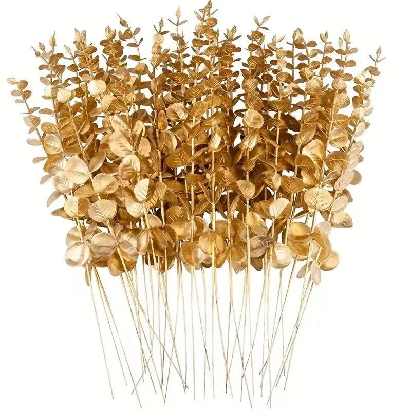 Golden Eucalyptus Artificial Stems
