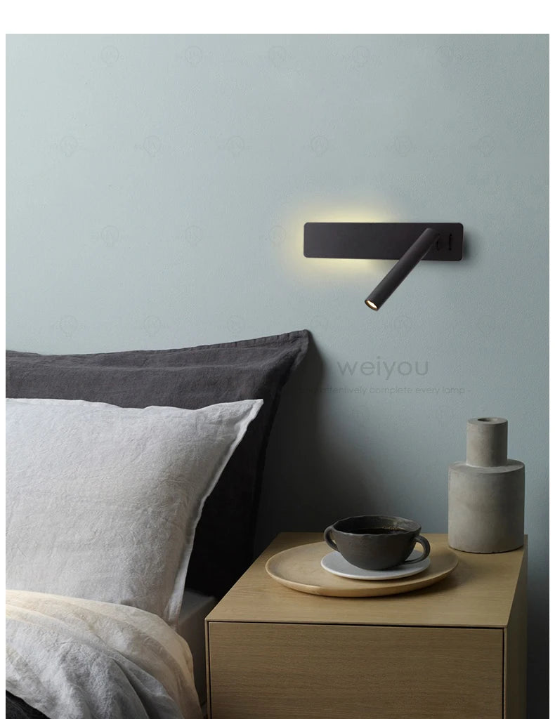 White Swivel Bedside Wall Lamp