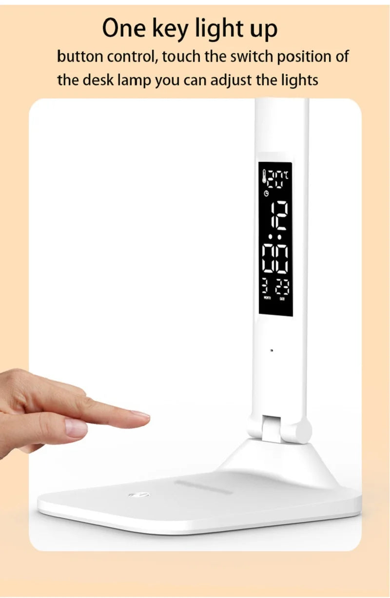 Folding Desk Lamp with Clock