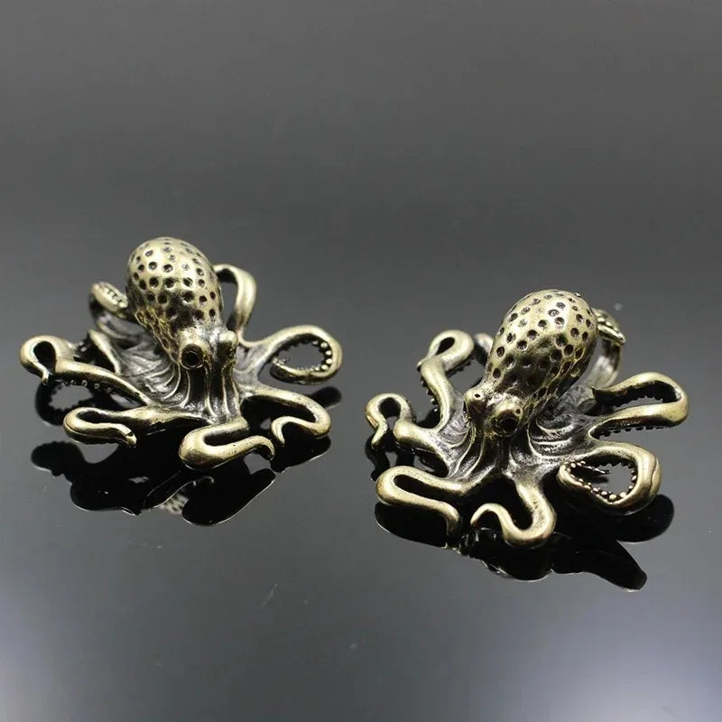 Brass Octopus Home Decoration Antique Copper Animal Figurines