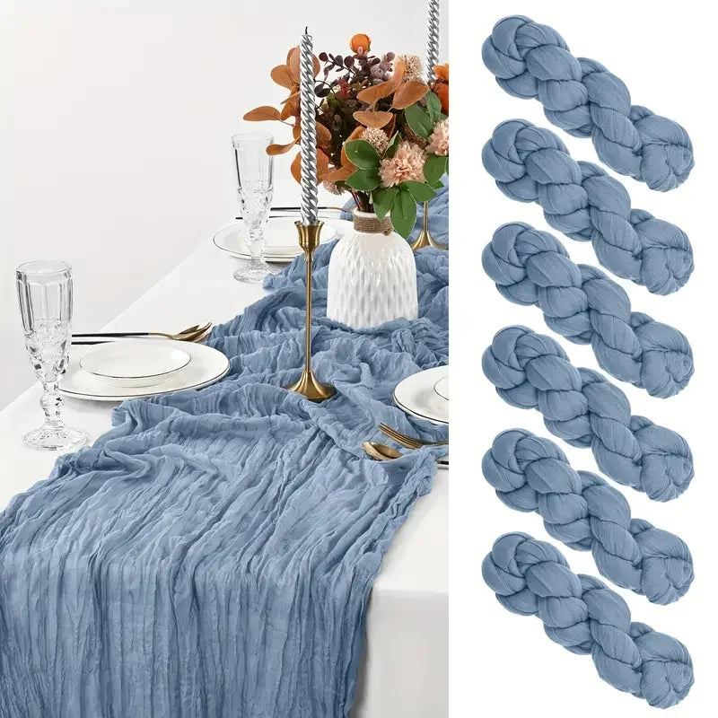 Gauze Cheesecloth Table Runners Set of 6