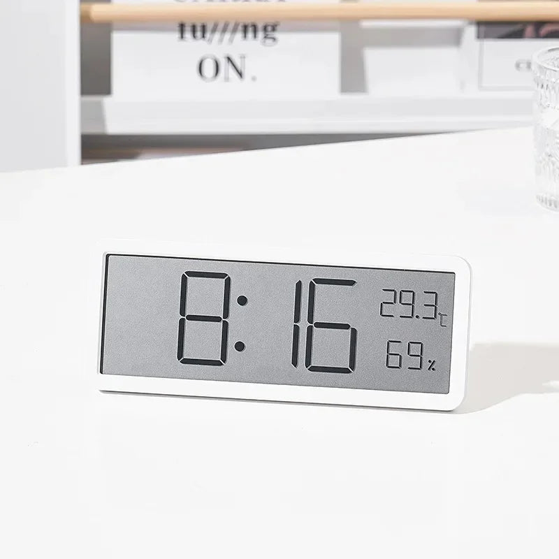 LCD Screen Digital Wall Clock Time Temperature Humidity Time