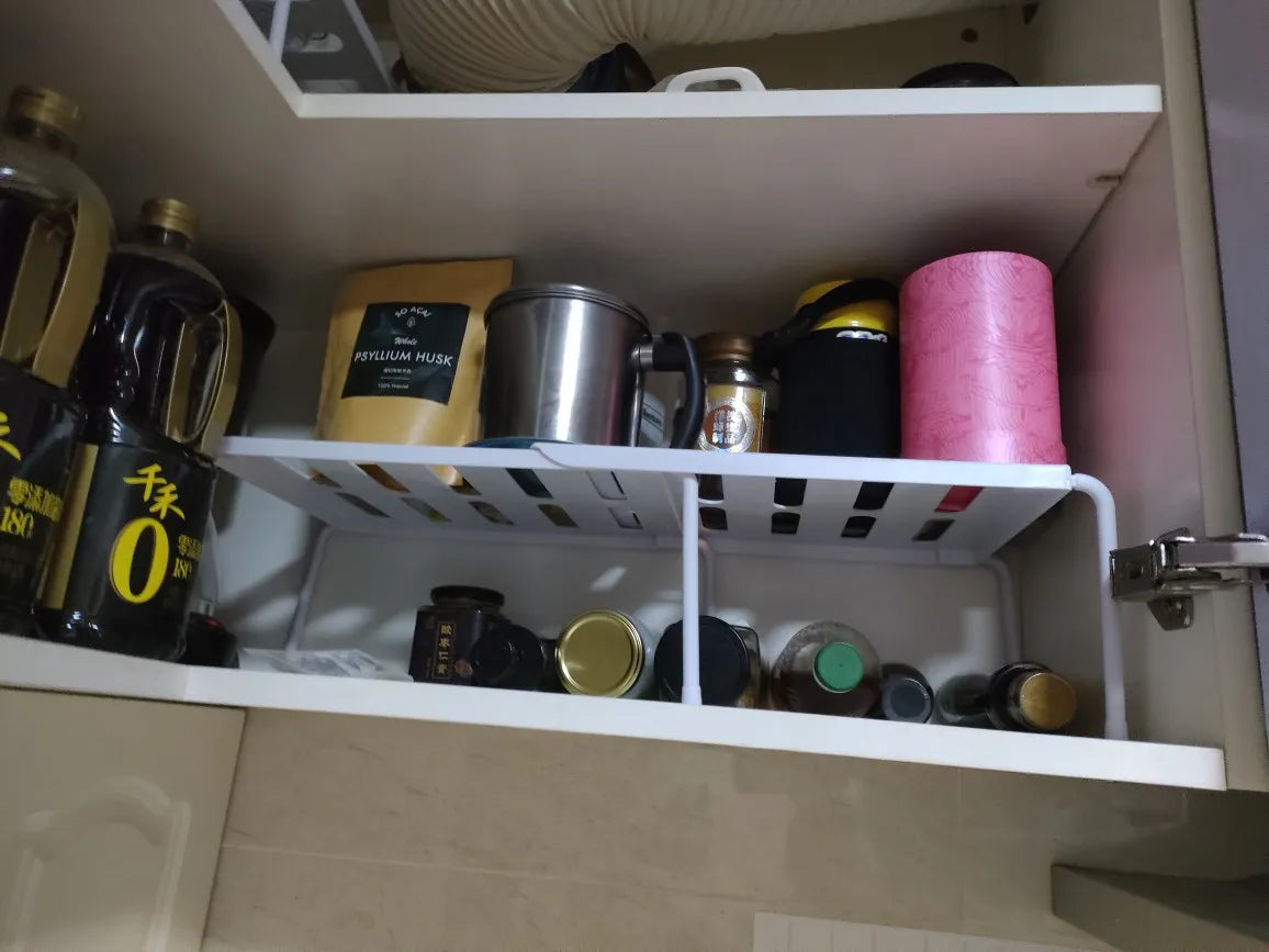 ABS Shoe Rack Extensible Shoe Hanger Storage Space Saving Shelf Telescopic Storage Rack Household Kitchen Cabinet Organizer