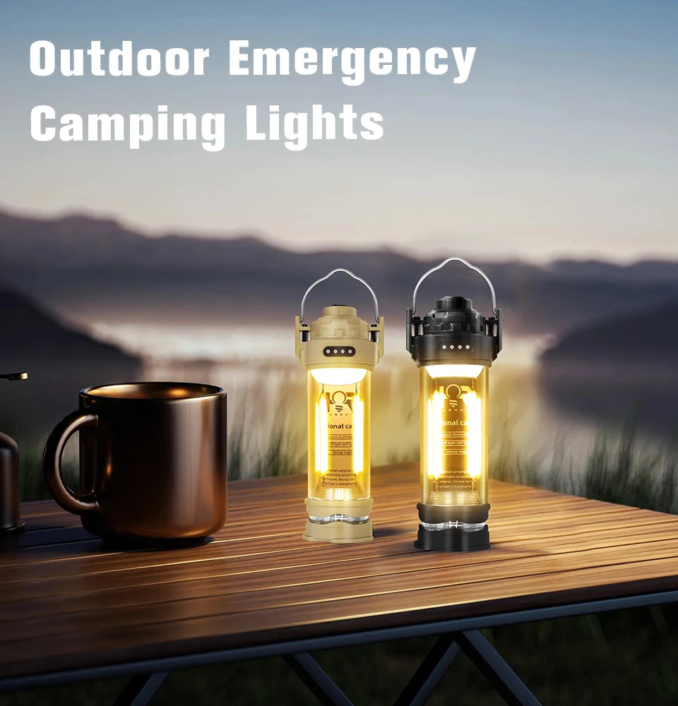 DOTWISE 3000mAH Camping Portable Retro Lantern Camping Lighthouse Tent