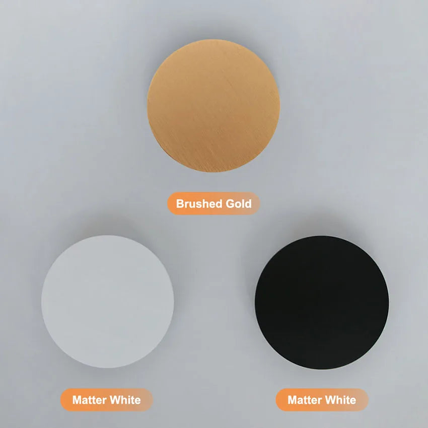 Modern Round Wall Lamp 15cm/20cm LED Black/White/Gold Aluminum Acrylic